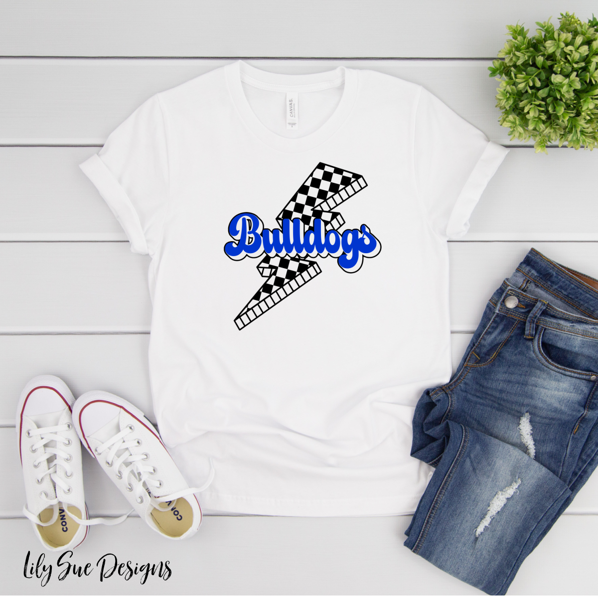 Bulldog Lighting Bolt Adult Tee