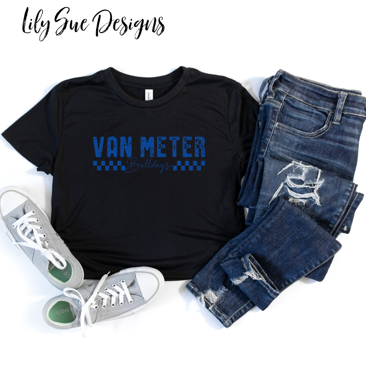 CROP TOP Checkered Van Meter adult Tee