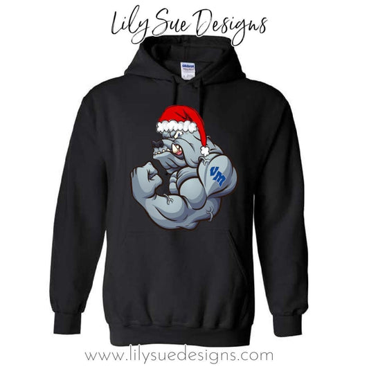 Adult Santa Bulldog Christmas Hoodie