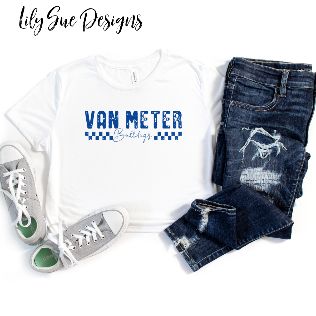 CROP TOP Checkered Van Meter adult Tee