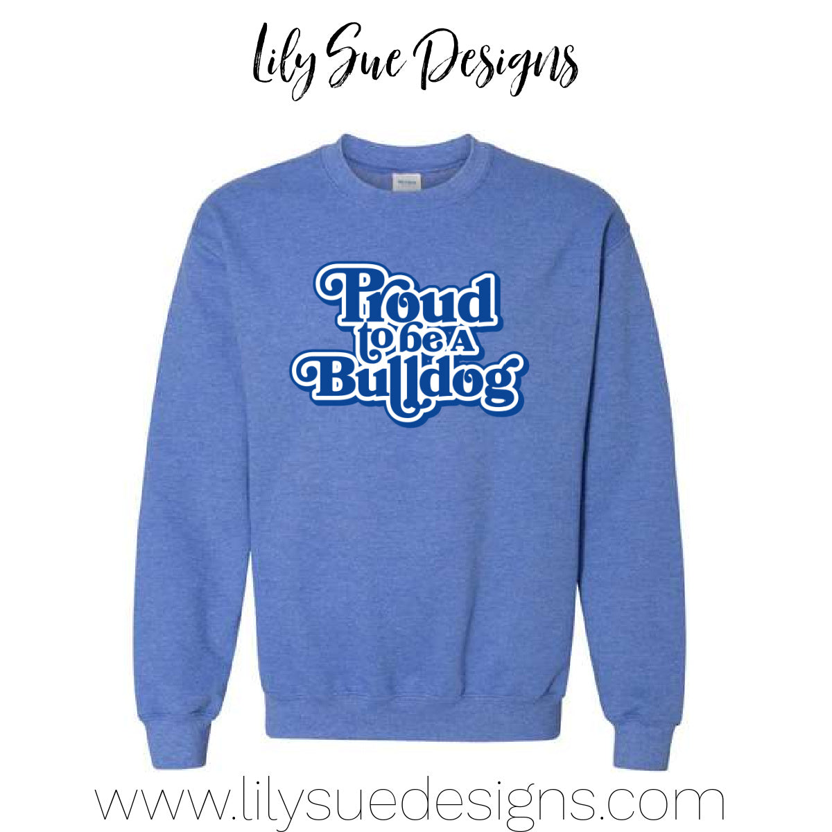 Bulldog Paw Print Blue Sweatshirt