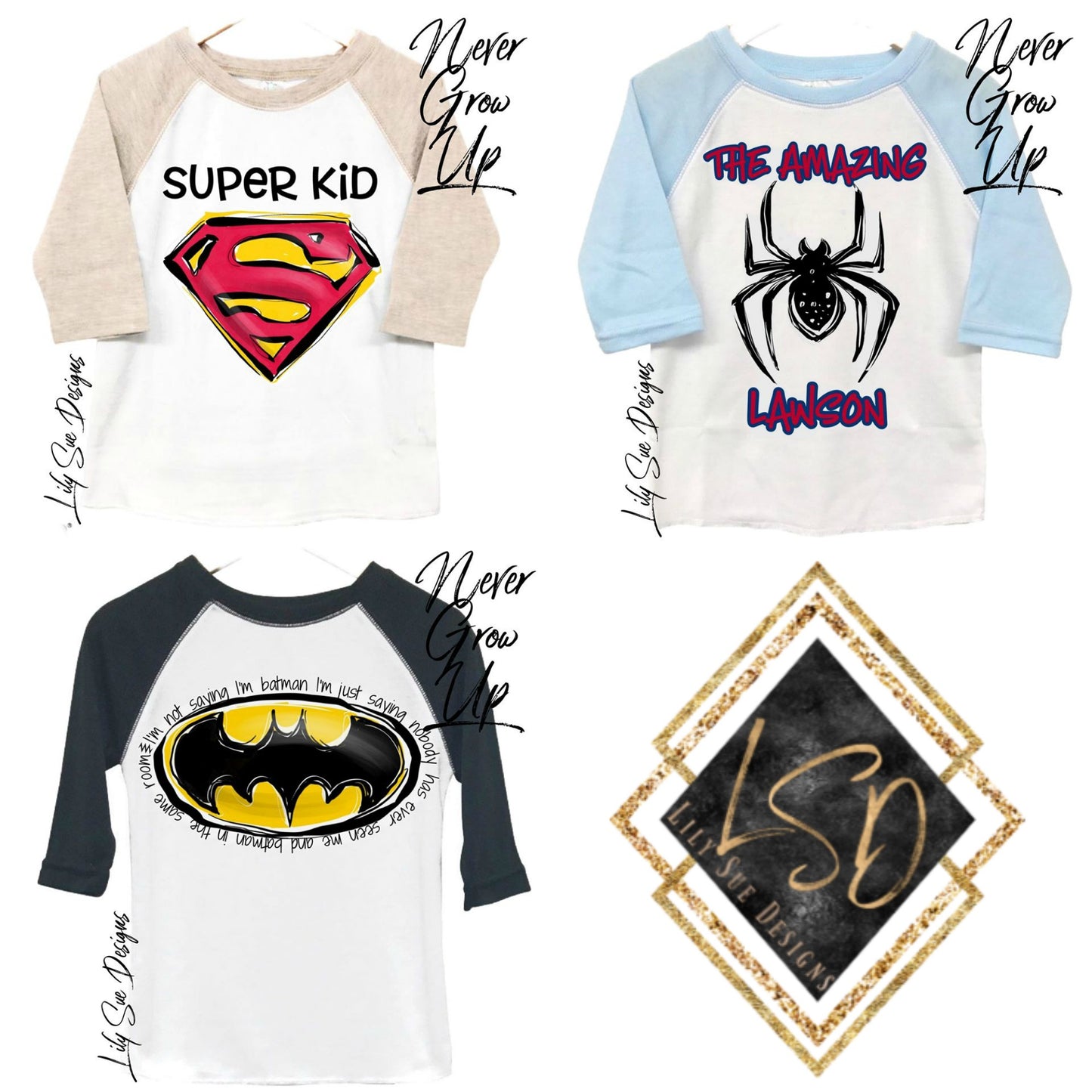 Reg SuperHero Designs Raglan