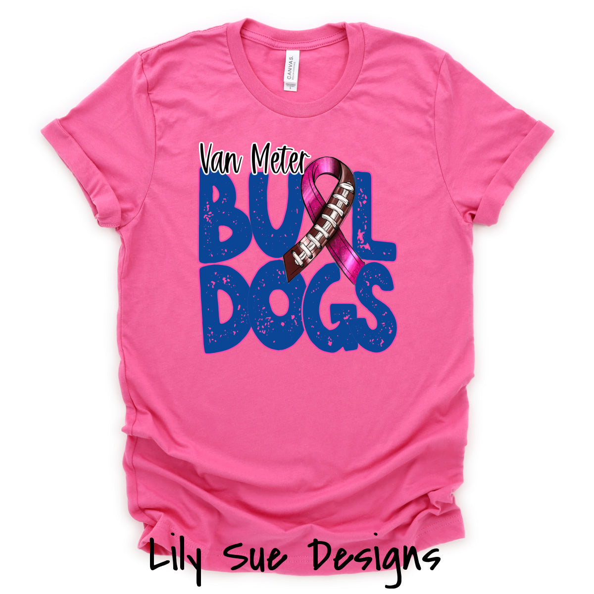 Pink out Football Ribbon Adult Tshirt
