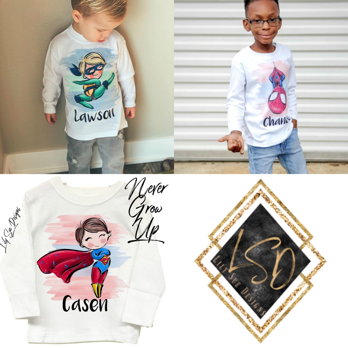 Superheroes boys Long Sleeve Tees