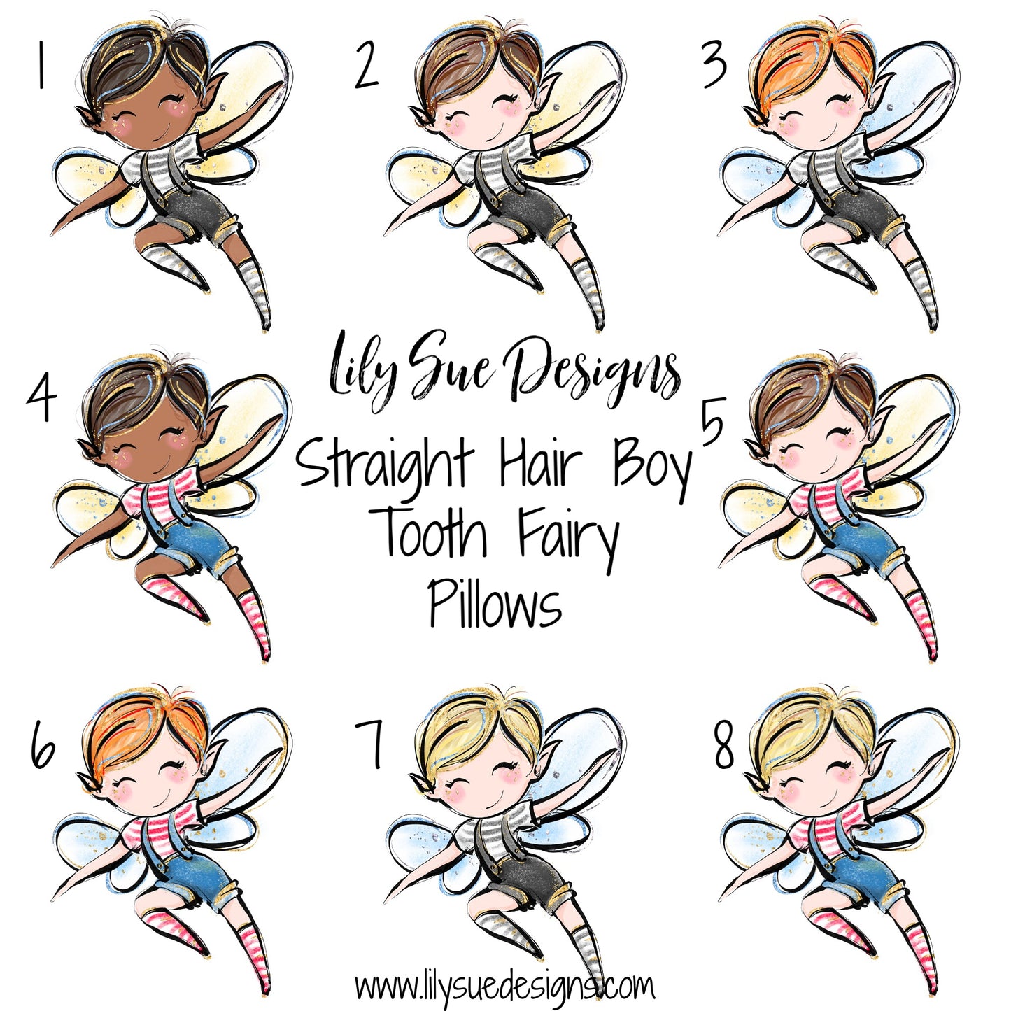 Straight hair Boy Tooth Fairy Pillow