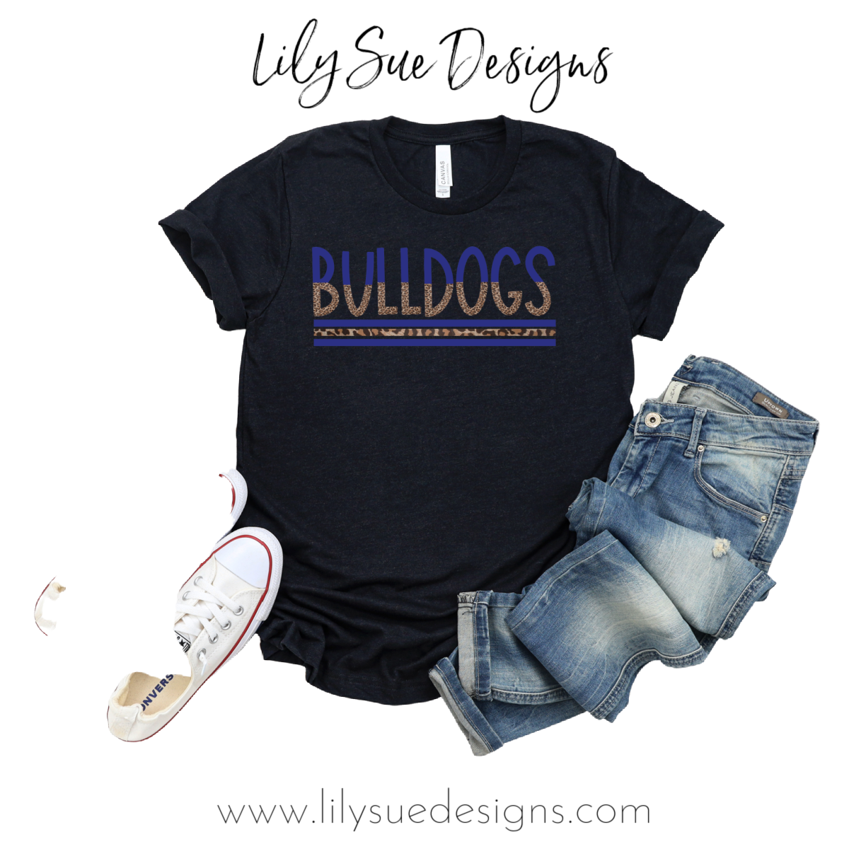 Bulldogs Leopard Adult Tshirt