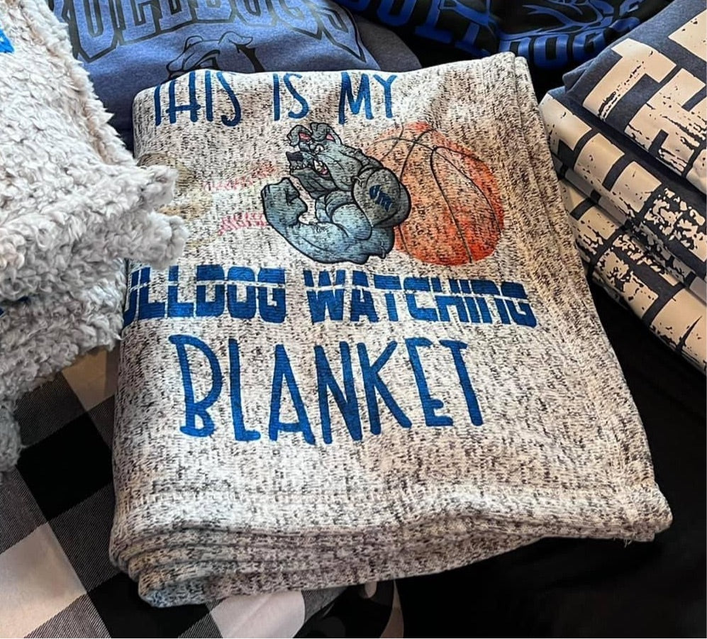 Bulldog Watching Blanket