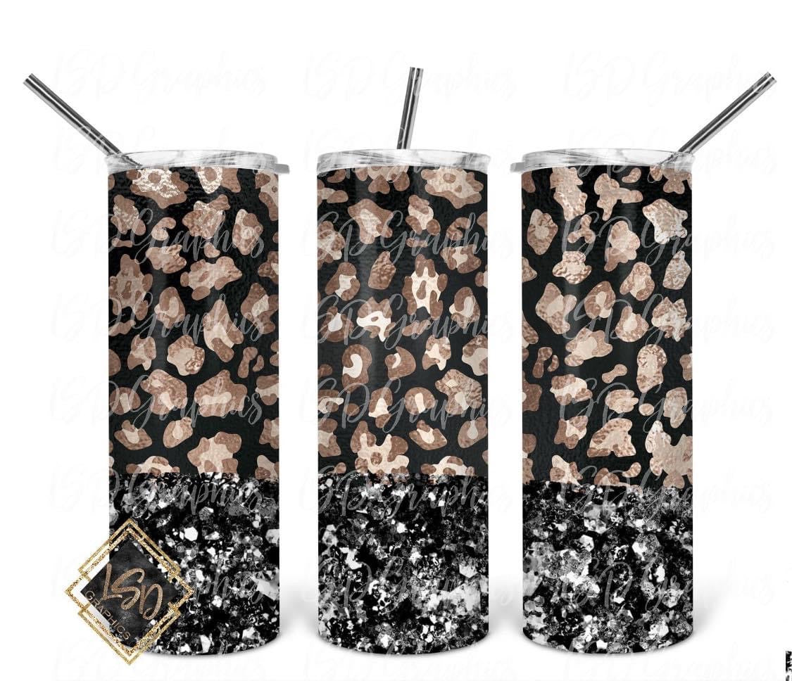 Leopard Black 20oz Tumbler
