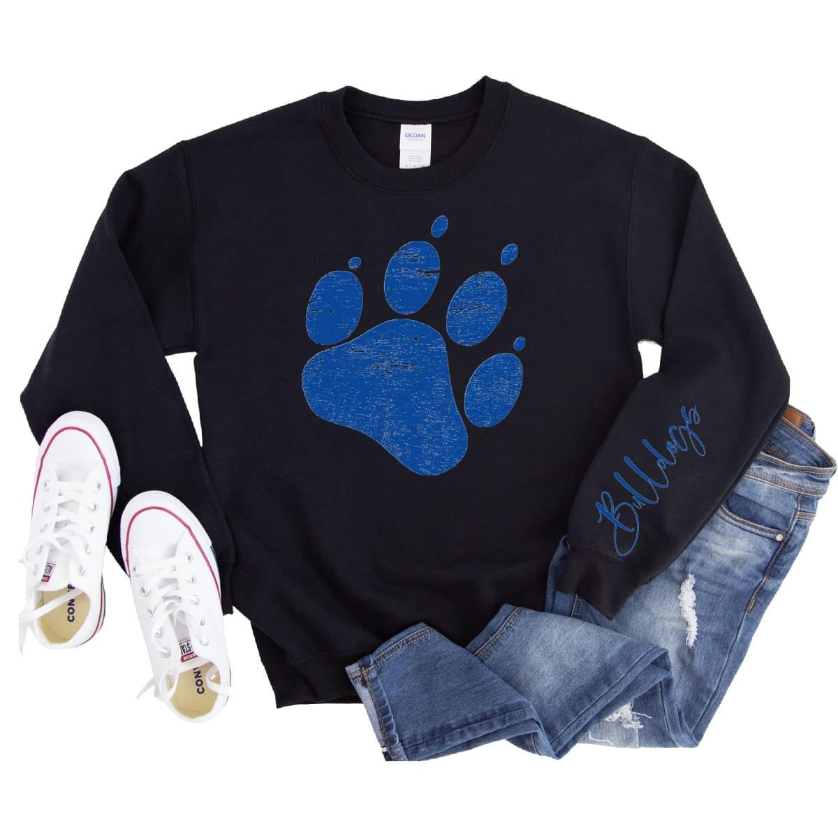 Kids Sweatshirt with bulldog on sleeve