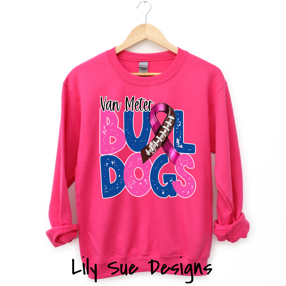 Pink out Football Ribbon Adult Sweatshirt
