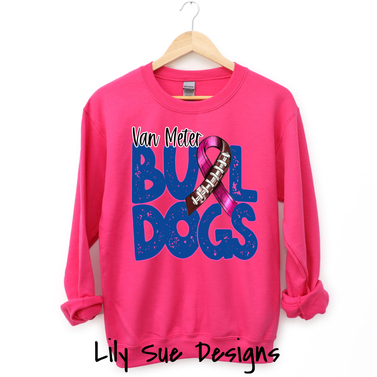 Pink out Football Ribbon Adult Sweatshirt