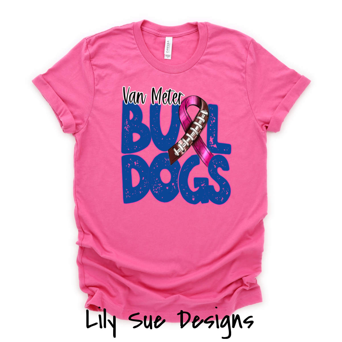 Pink out Football Ribbon Adult Tshirt