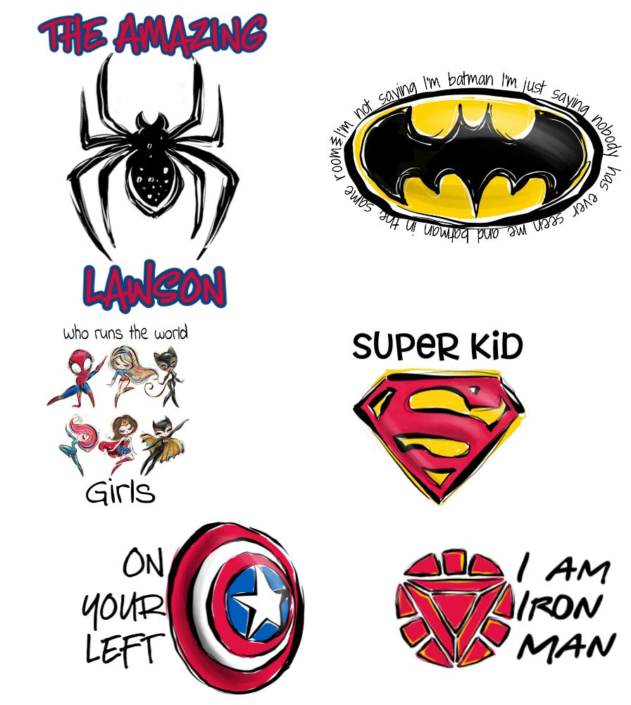 Reg SuperHero Designs Raglan