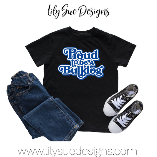 Proud to be a Bulldog Kid black Tshirt