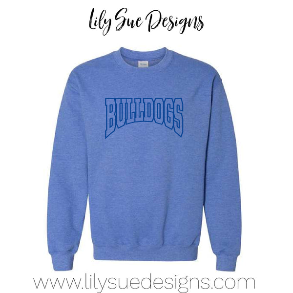 Bulldog Paw Print Blue Sweatshirt