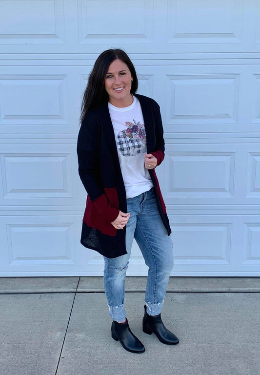 Ladies Finley [color block] Cardigan
