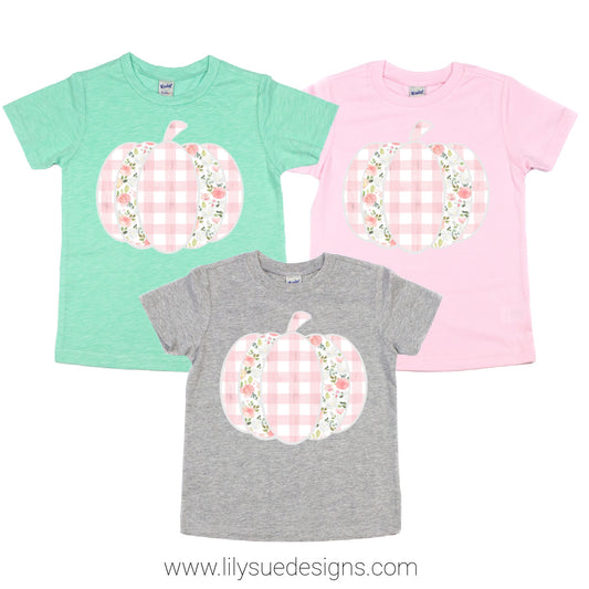 Gingham Floral Pumpkin