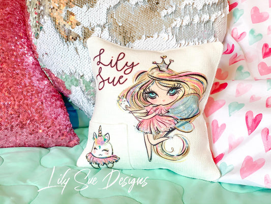 Girl Tooth Fairy Pillow