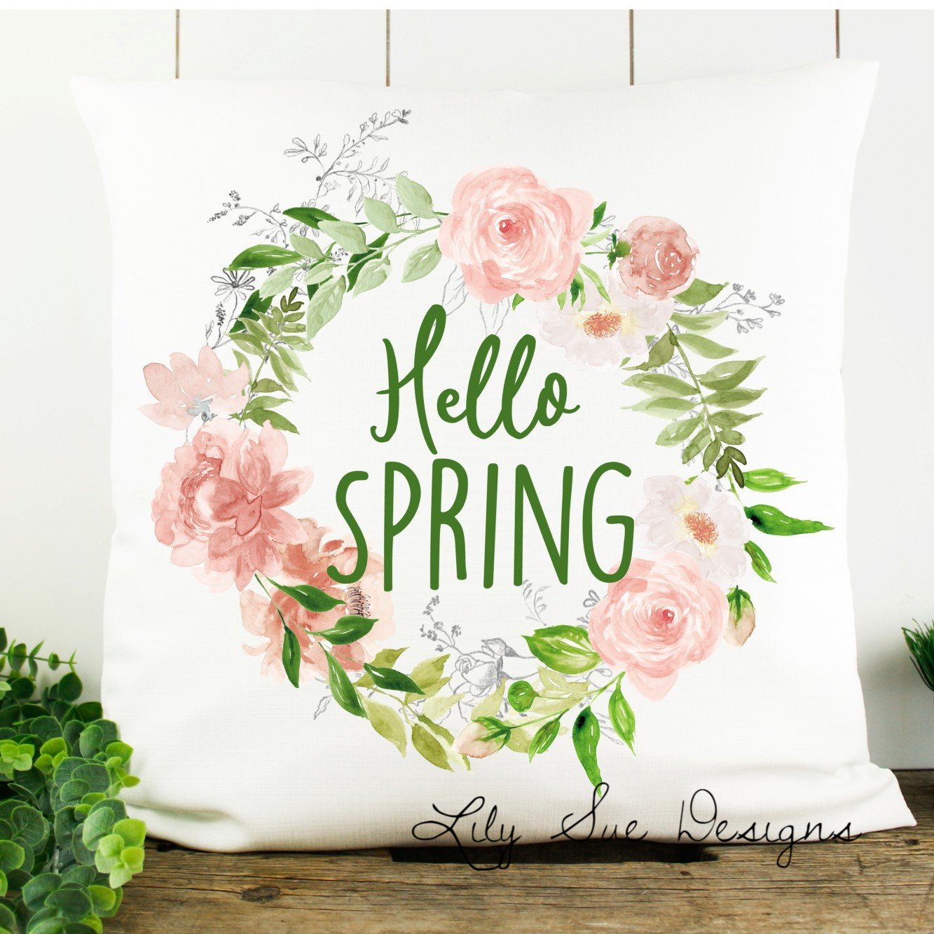 White Spring Pillow Cover