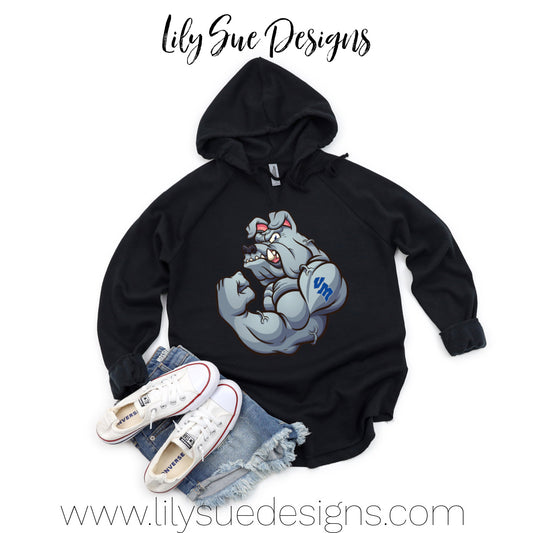 Bulldog Built Tough woman's hoodie