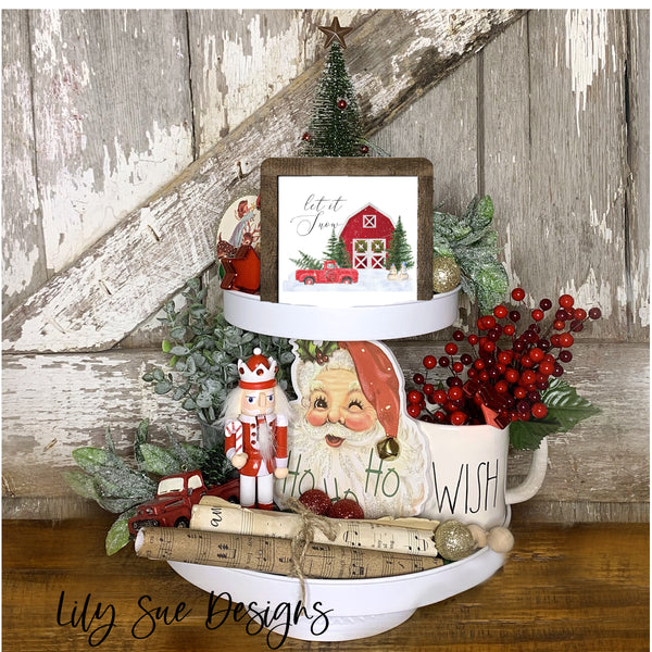 Let it snow Tiered Tray Sign Square