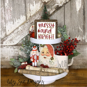 Messy and Bright Tiered Tray Sign Square