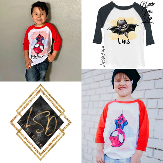Superheroes boys Raglan