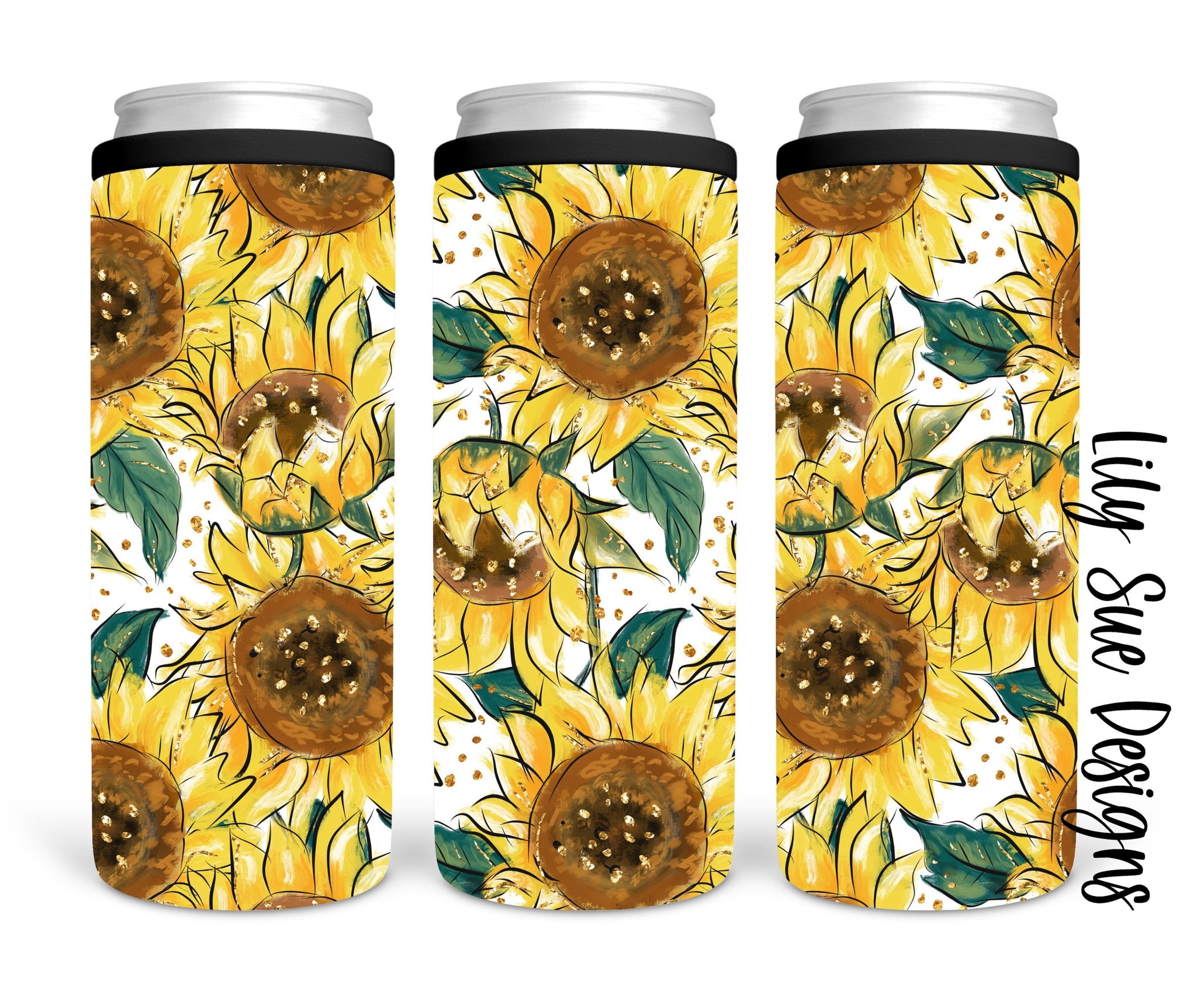 Sunflower Skinny Can Cooler
