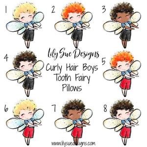 Curly hair Boy Tooth Fairy Pillow
