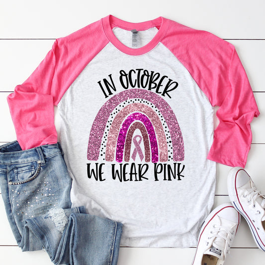 Pink October Adult Raglan