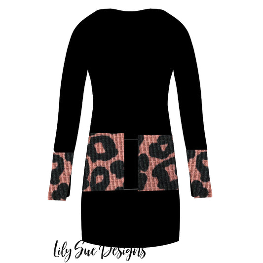 Leopard Mauve Ladies Finley [color block] Cardigan