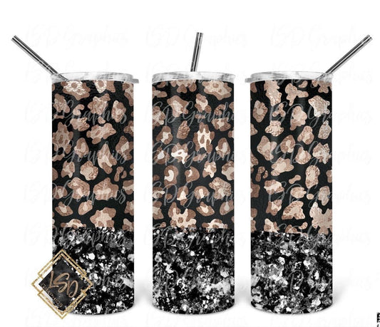 Leopard Black 20oz Tumbler