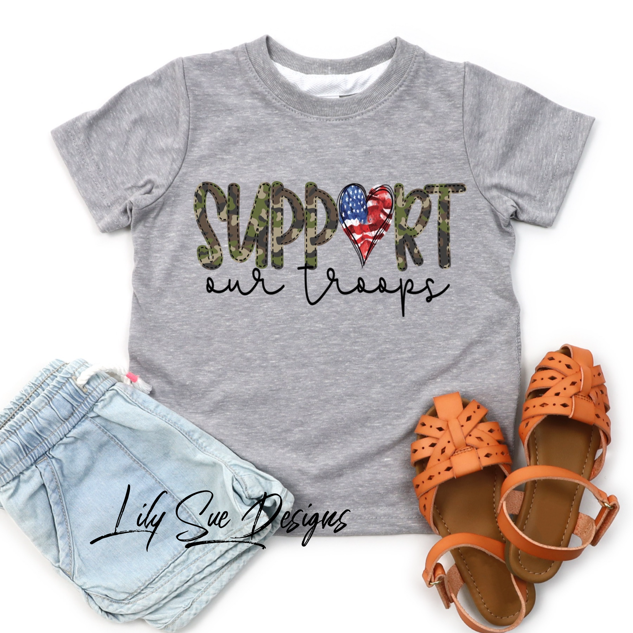 Support our troops Kids Short Sleeve Tee