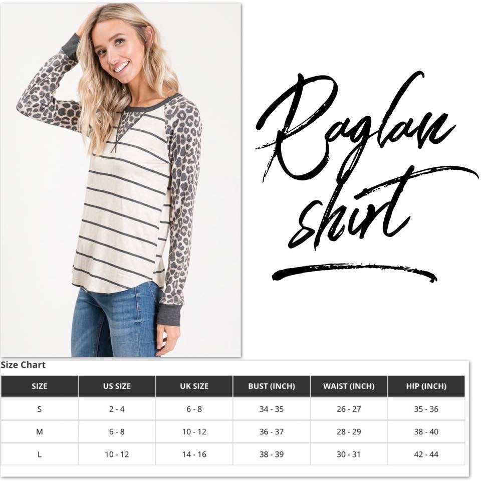STRIPE LONG SLEEVE RAGLAN TOP