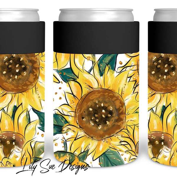Sunflower Skinny Can Cooler