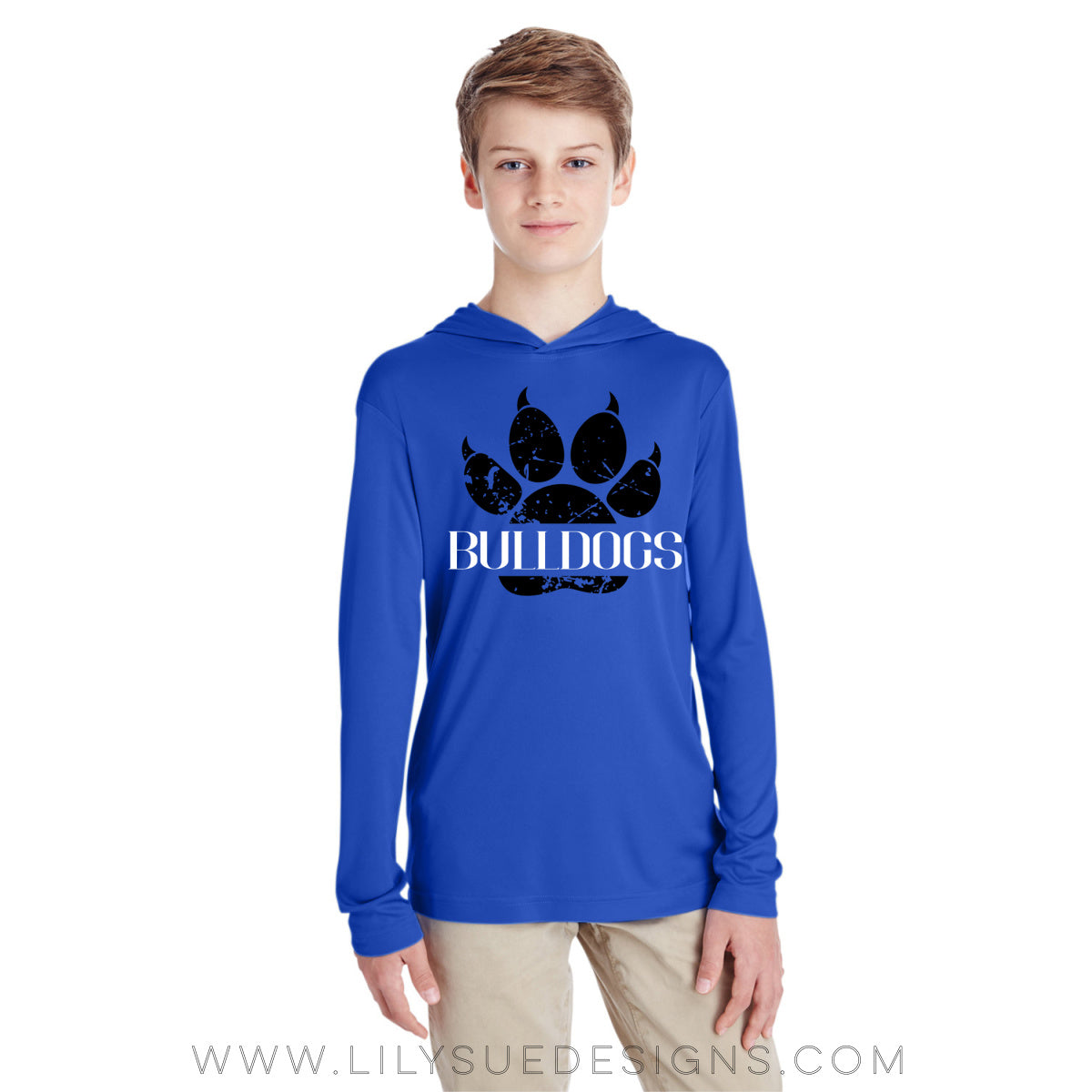 Youth Athletic hooded Long Sleeve