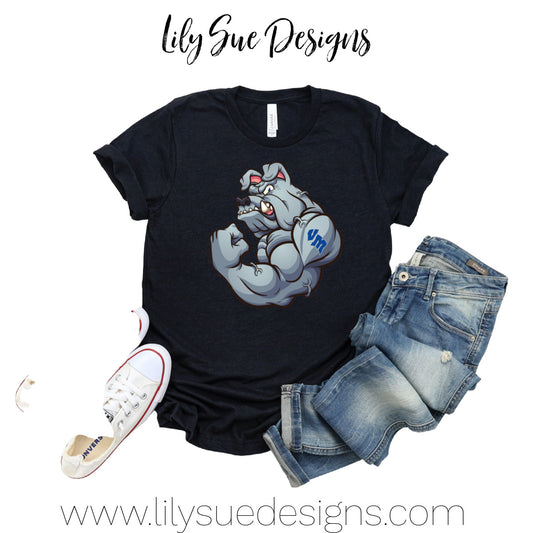 Built tough bulldog Adult Tshirt